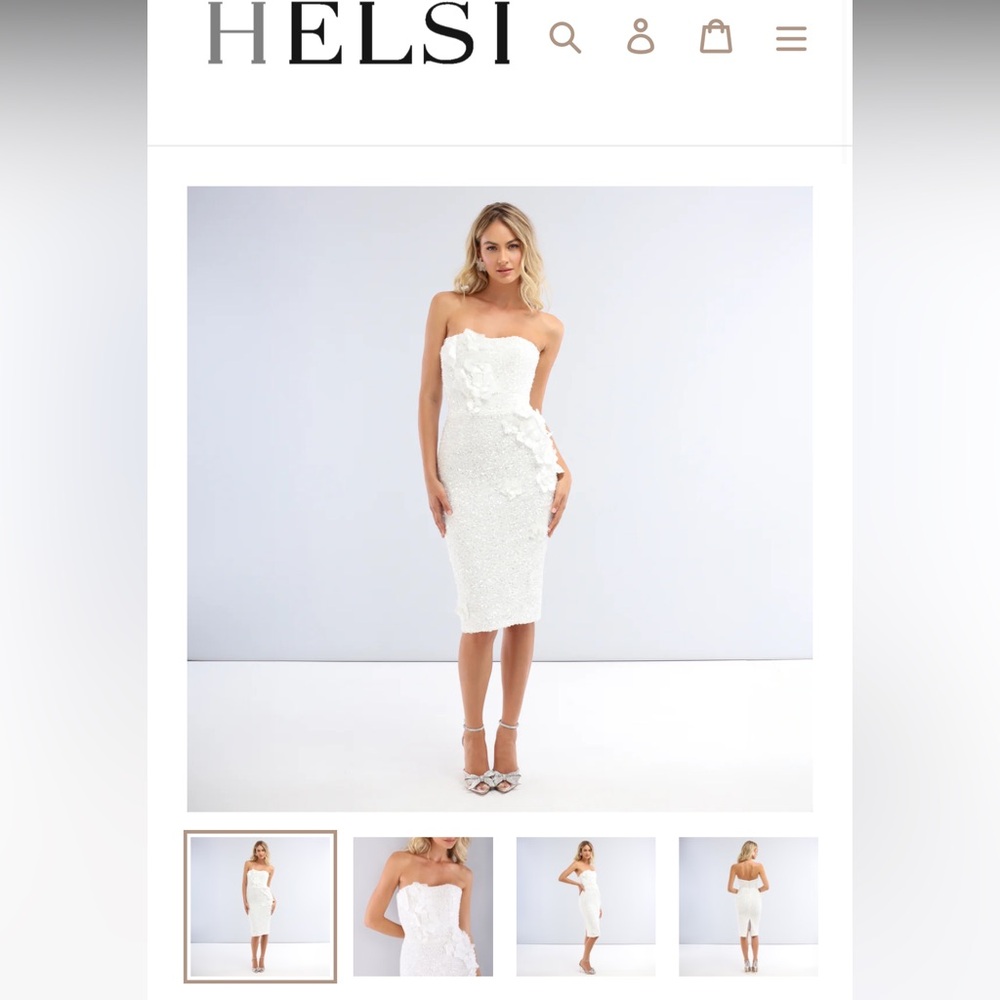 White Strapless Wedding Dress